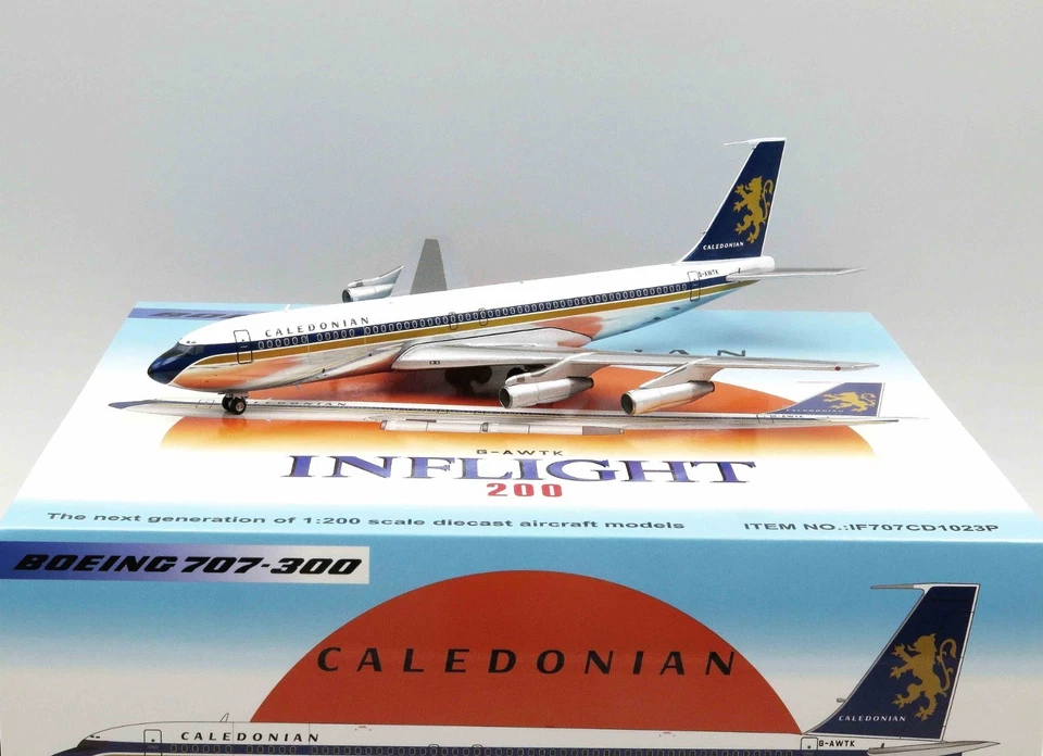 Boeing B707-300 Caledonian Airways G-AWTK volo 1:200 - Immagine 1 di 4