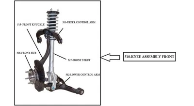 Left Front SUSPENSION KNEE ASSEMBLY 2011-2012 BMW 740IL — 第 1/4 张图片