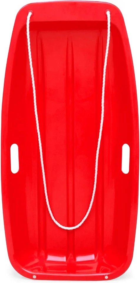 35-дюймовые детские пластиковые санки-тобогганы Best Choice Products с выдвижной веревкой, 2 ручки - Изображение 1 из 4