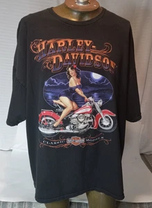 Camisa Negra Harley Davidson Clásica Motocicleta Pin-up Niña 3XL Clare's Niagara - Imagen 1 de 22