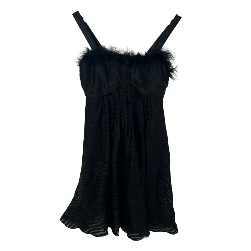 Mini Vestido Express Negro Forrado de Piel Estampado de Cebra Seda Y2K Vintage Años 90 Mediano (??)  Foto 1 de 4