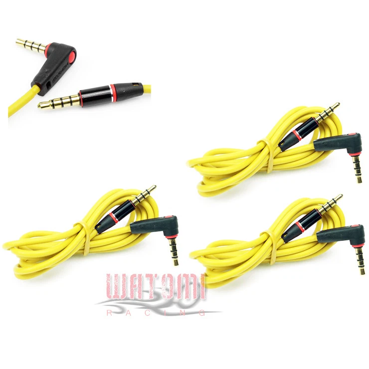 3X 3.5MM AUX L MALE AUDIO EXTENSION CABLE CORD YELLOW FOR GALAXY S4 NOTE 3 NEXUS - Image 1 of 1