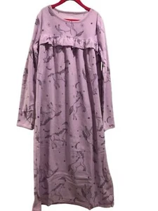 Girl's size 12 14 Nightgown Carter's Purple Unicorn Fleece Long Sleeve - Picture 1 of 1