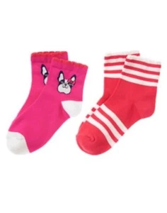 GYMBOREE CIAO PUPPY PUPPY N STRIPE 2-pair OF GIRLS SOCKS S M L NWT - Picture 1 of 1