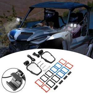 2x UTV Flat Side Rear View Mirror w/LED Lights For John Deere Gator XUV 835/865 - Picture 1 of 12