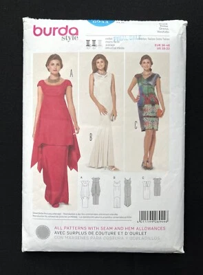Burda 6944 Misses Dress with Length & Bodice Variations 2014 Pattern 10-22 Uncut - Image 1 of 2