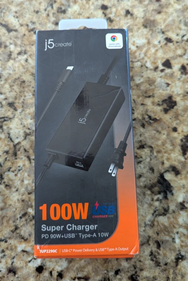 j5create 100W Super Charger JUP2290C - PD 90W USB-A 10W Dual Fast Charge