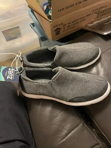 Brand New! ISOTONER EVERYWEAR ZENZ GRAY BLACK HEATHER SZ 8 SLIP ON SLIP-ONS MENS - Picture 1 of 5