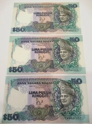 Malaysia 6th Series Jaffar RM50 3pcs - Image 1 of 2