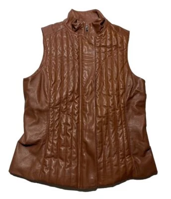 Chaleco Ralph Lauren Mujer Cuero Marrón Talla Pequeña AO9 Foto 1 de 4