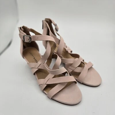 Nuevas sandalias de cuña de cuero Jewelia de Lucky Brand ROSA TALLA 7,5 Foto 1 de 4