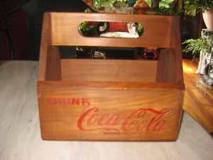 Coca Cola Holz Soda Tragetasche Tasche 6 Stück 40er Jahre ohne Flaschen - Bild 1 von 10