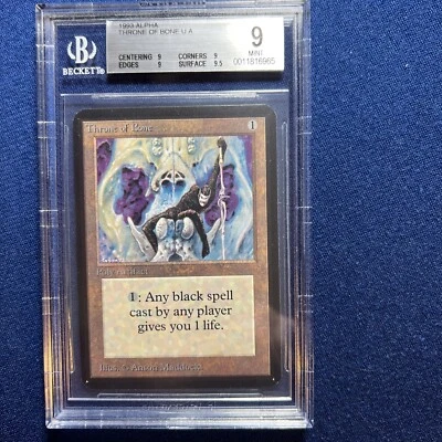 MTG Alpha Throne of Bone U A  BGS 9 Quad+ MINT  (9.5 surface)  1993 - Image 1 of 2