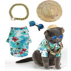 Hawaiian Dog T Shirts Pet Summer Clothes Cat Sunglasses Funny Hat Kitten Costume