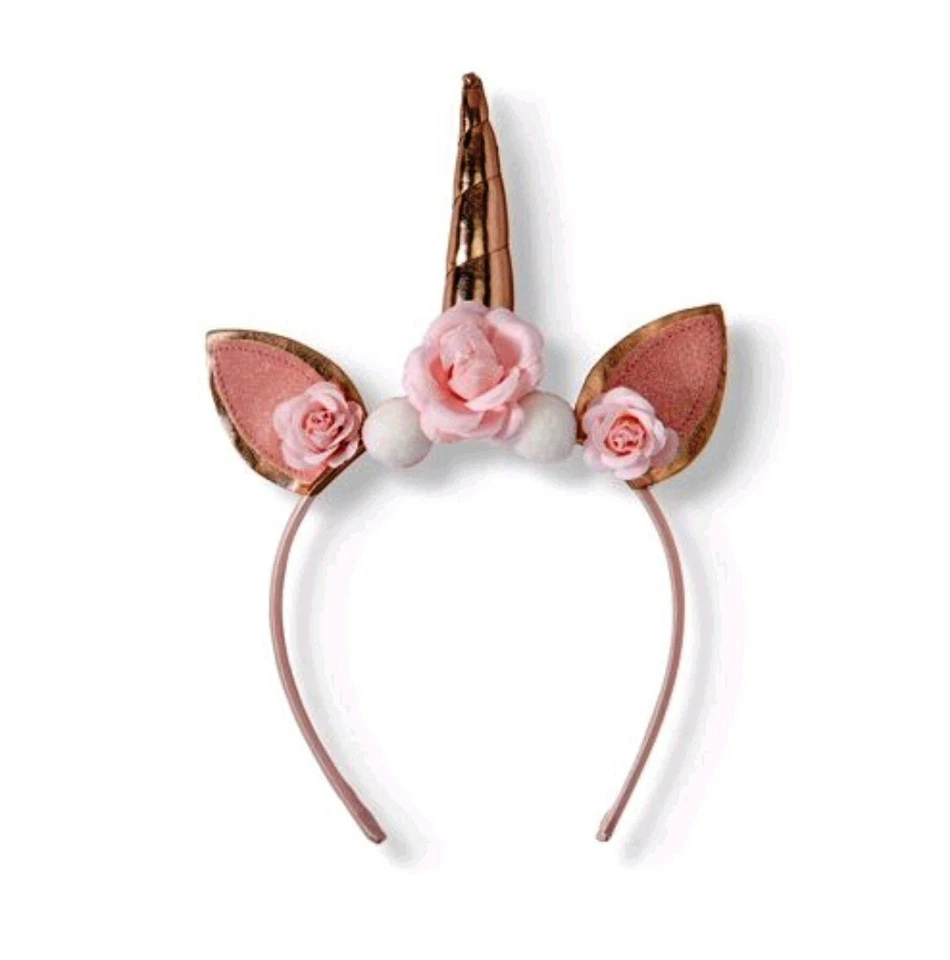 WONDER NATION Girl's Unicorn Headband - coral/pink - Image 1 of 1