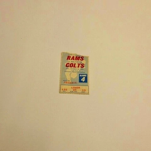 1965 LOS ANGELES RAMS VS BALTIMORE COLTS NFL FOOTBALL TICKET DECENT CONDITION Cover
