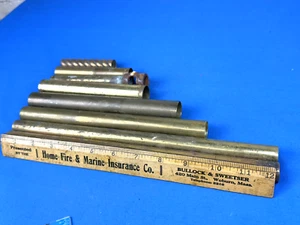 8 antike Messingröhren - Hängeleuchtenteile, Distanzröhren, je 3"-12" - Bild 1 von 12