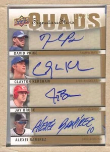 Clayton Kershaw 2009 Signature Stars Quads Auto David Price Bruce Ramirez 11/25 - Picture 1 of 2