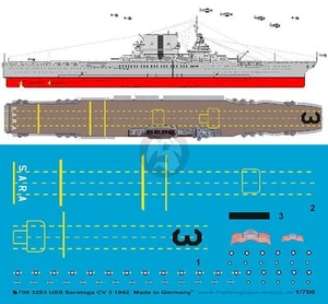 Marcas de portaaviones Peddinghaus 1/700 USS Saratoga (CV-3) 1942 Segunda Guerra Mundial 3283 - Imagen 1 de 1