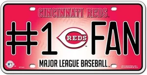 Cincinnati Reds Metal Auto Tag License Plate, #1 Fan Design, 6x12 Inch - Picture 1 of 1