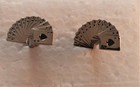 Original Vintage Silver Metal Cuff Links Playing Card Full Spade Fanned Suit