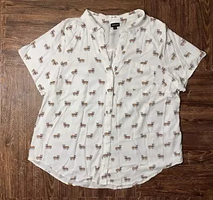 Camicia top Torrid Challis Corgi stampa con bottoni taglia 3X novità stampa cucciolo carina - Foto 1 di 6