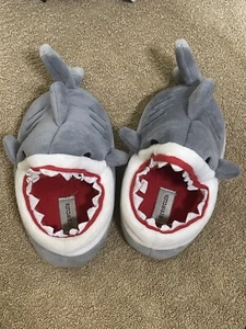 Crewcuts TODDLER Child's SHARK SLIPPERS 6.75” Insole Kids 10 House Shoes - Picture 1 of 13