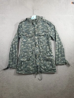 Chaqueta de camuflaje Talula para mujer pequeña verde militar con capucha manga larga cremallera completa Foto 1 de 4