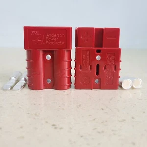 Genuine Anderson SB50 Connector Plug Kit, Red 2 Casings With 4 Terminals /6 AWG - Picture 1 of 4