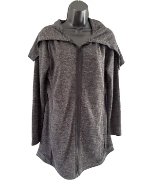 Simply Vera Wang Gris Chal Cuello Cremallera Frontal Sudadera Cárdigan Bolsillos Pequeño Foto 1 de 4