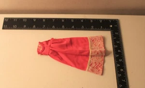 VTG BARBIE CLONE PINK w WHITE FLOWER LACE SUMMER GOWN SINDY SHILLMAN MOD MAXI - Picture 1 of 5