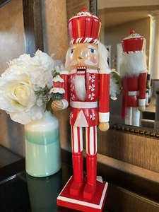 15" Wood Christmas Cupcake Santa Nutcracker – with a Stack of Cupcakes - Picture 1 of 9