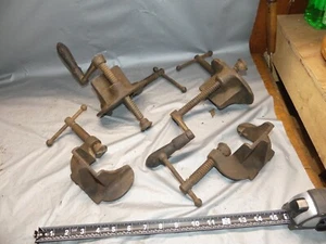 Set of 4 - Antique wood carvers hold down bench vise No. 2 - Picture 1 of 10