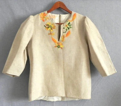 De Colección Raro Hecho a Medida Creations por Pollakis Manga 3/4 Bordado Bordado Talla S Foto 1 de 4