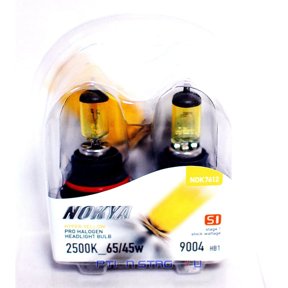 9004 Nokya Hyper Yellow S1 Low Beam Headlight Halogen Light Bulb 1 Pair NOK7612 - Image 1 of 1