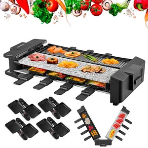 Raclette Grill Placa Parrilla Party Grill Parrilla de Mesa Parrilla Eléctrica 8 Personas 1500 W - Imagen 1 de 6