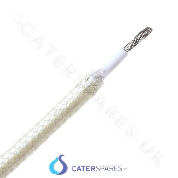 CATERSPARESUK HIGH TEMPERATURE WHITE 1.5MM & 2.5MM WIRE 16A OVEN EQUIPMENT CABLE PER METER
