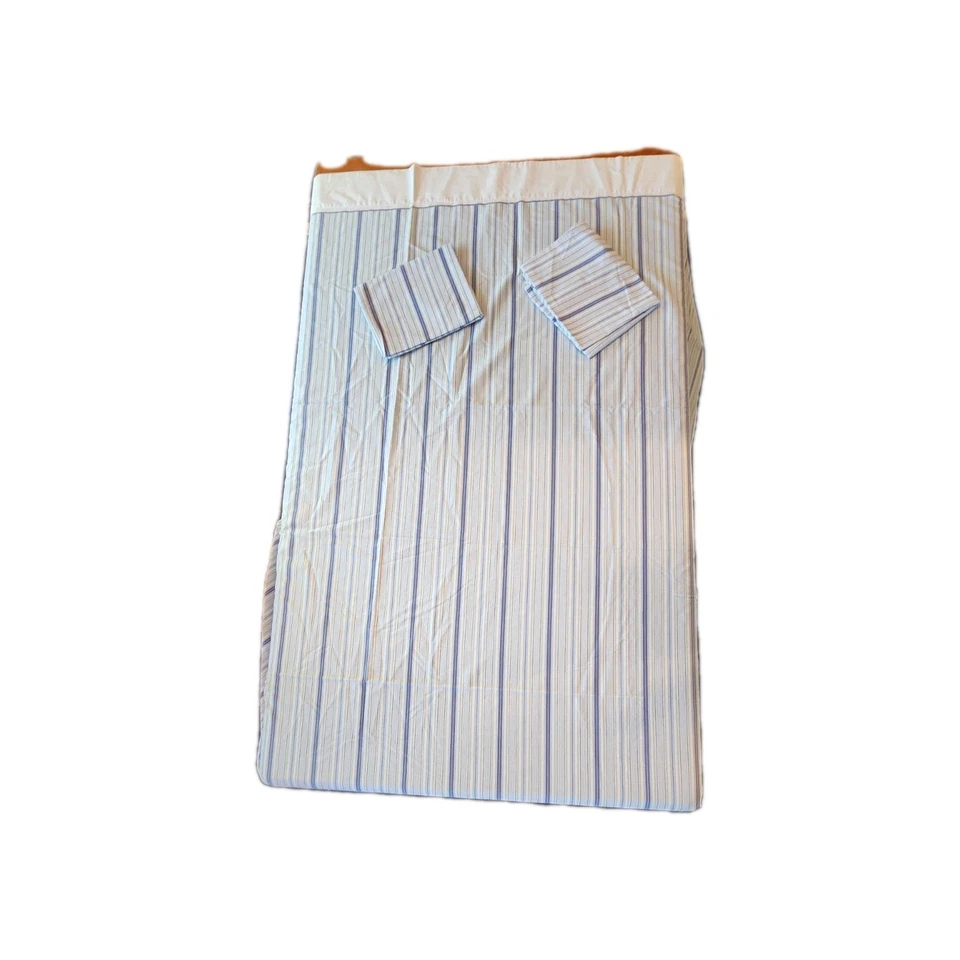 Mainstays One Sábana Plana Completa más Dos Fundas de Almohada Estándar Rayas Azules De Colección Foto 1 de 4