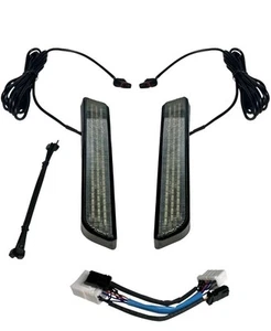 Custom Dynamics LED Front Fork Lightz Smoke Lens Black Harley FLH/T 97-13 New  - Picture 1 of 3