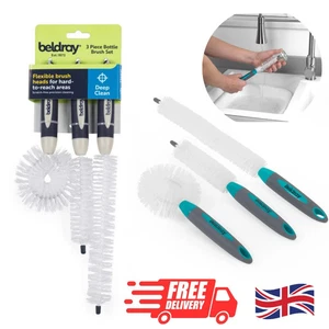 Beldray Flaschenreinigungsbürsten 3er Pack biegsame kratzfeste Borsten Küchenset - Bild 1 von 11