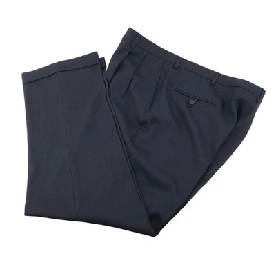 NOVA Calça Masculina Haggar 40x30 Plissada Listras Poliéster Mistura de Lã Limpeza a Seco - Imagem 1 de 4