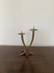 Candelabro Brutalst latón candelabro vintage años 70 diseño retro - Imagen 1 de 5