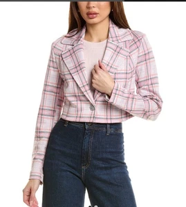 NWT CAbi PLAYDATE Plaid Cheer #6257 Cropped Fall Jacket Sz M NWT - Picture 1 of 12