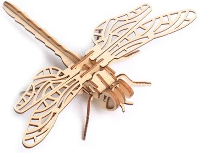 Quebra-cabeça de madeira Dragonfly Insect 3D divertido para adultos e crianças idades 12+ NOVO - Imagem 1 de 2