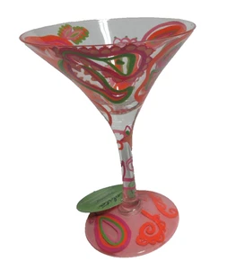 Lolita “PAISLEY” Hand Painted 7oz. Martini Glass Love My Martini Collection EUC - Picture 1 of 11