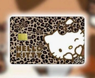 Hello Kitty Leopard Print Credit Debit Bank Card Skin Cover Sticker Chip 1PC