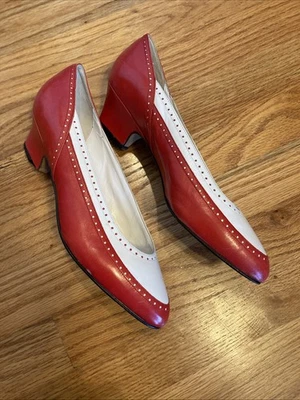 Никели размер 9 B темно оранжевый и кремовый сделано в Италии женская обувь - Изображение 1 из 4