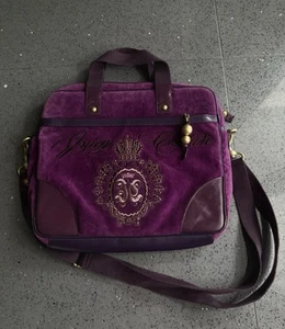 Juicy Couture Magenta Suede Laptop Bag Y2K - Photo 1/12