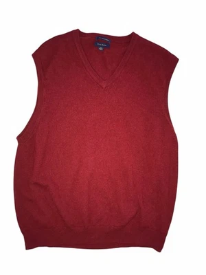 Chaleco Suéter Club Room Para Hombres XL 100% Rojo Fino Cachemira Preparación Golf Abuelo C69 Foto 1 de 4