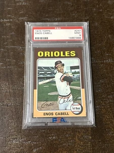 1975 Topps #247 Enos Cabell PSA 9 COMME NEUF Baltimore Orioles - Photo 1/2